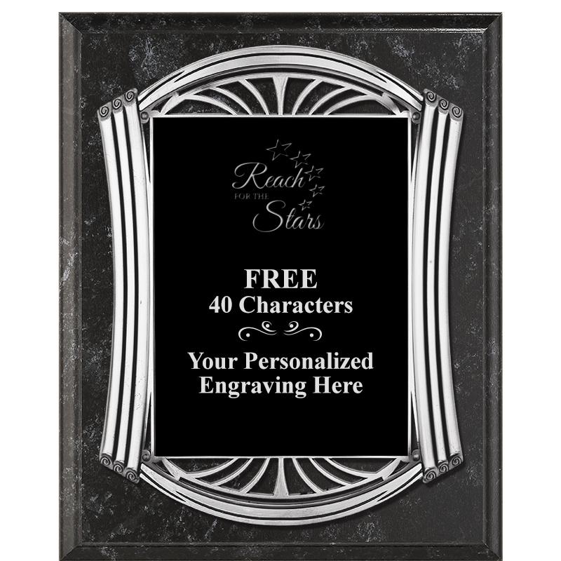 10.5X13 ROMAN BK MRBL W SLV PQ