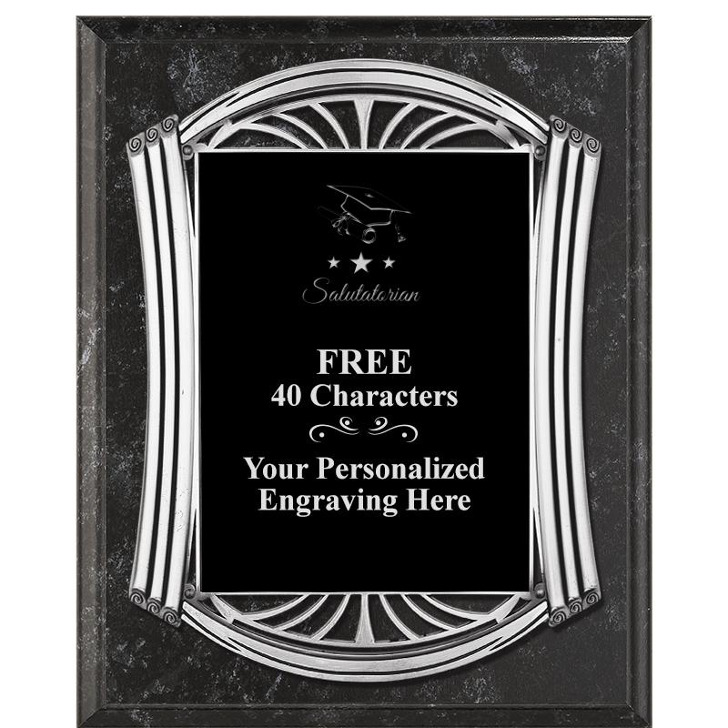 10.5X13 ROMAN BK MRBL W SLV PQ