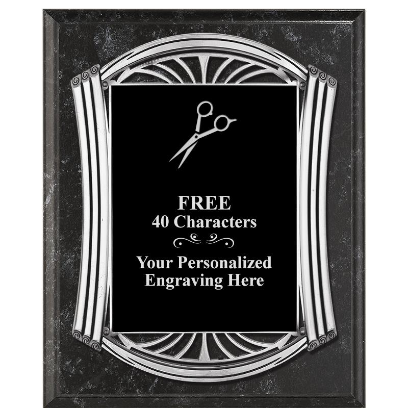 10.5X13 ROMAN BK MRBL W SLV PQ