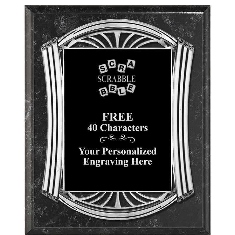 10.5X13 ROMAN BK MRBL W SLV PQ