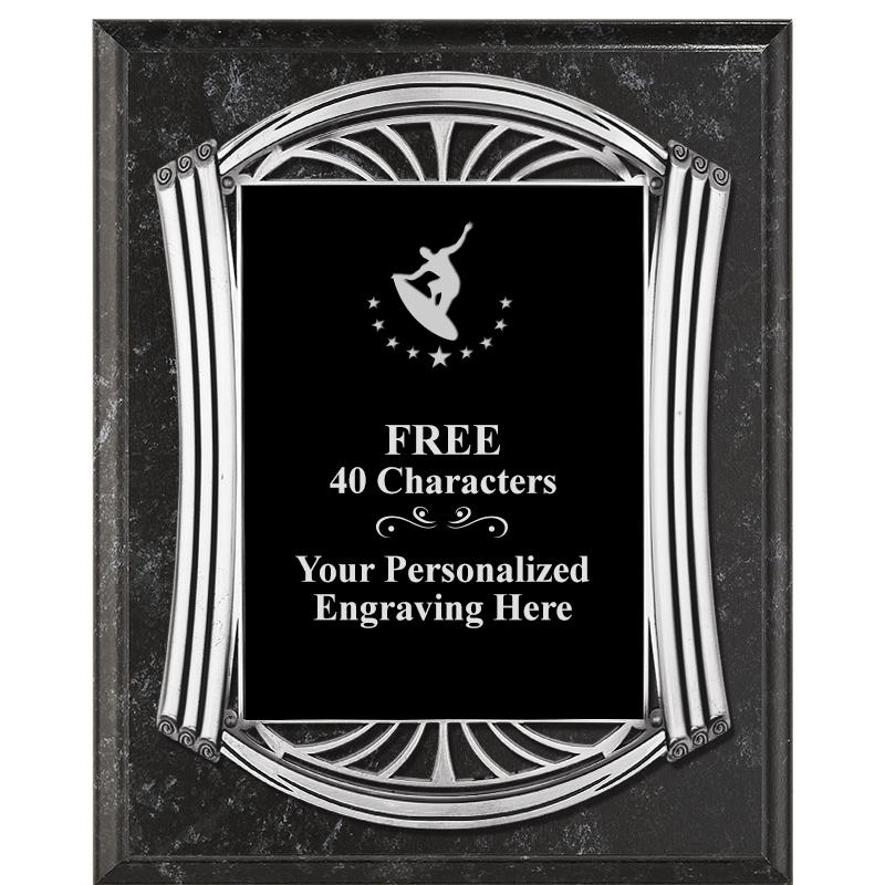 10.5X13 ROMAN BK MRBL W SLV PQ