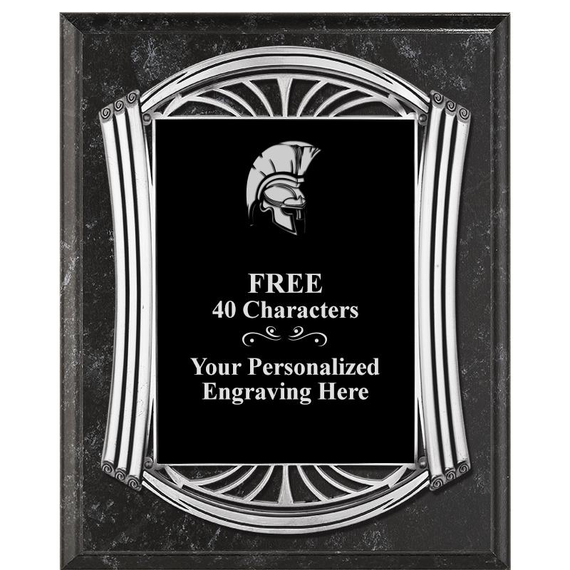 10.5X13 ROMAN BK MRBL W SLV PQ