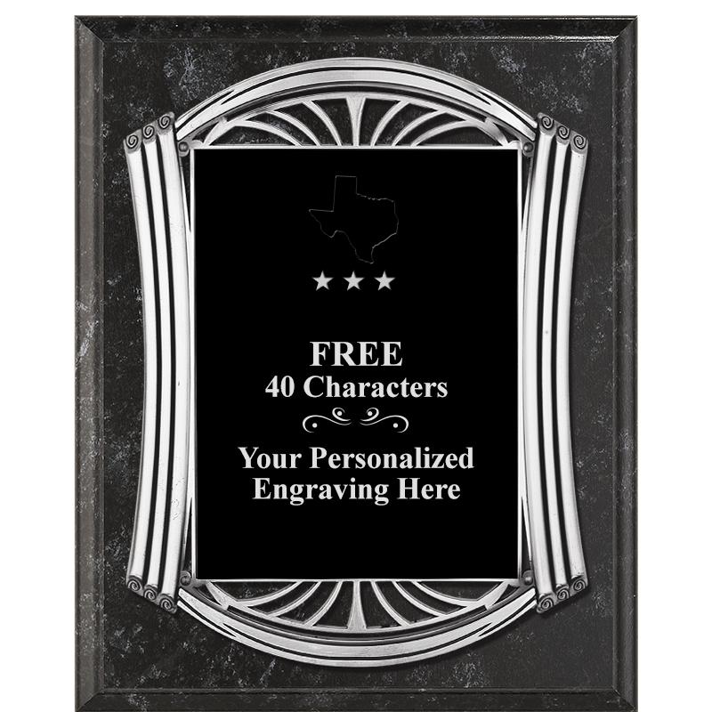 10.5X13 ROMAN BK MRBL W SLV PQ