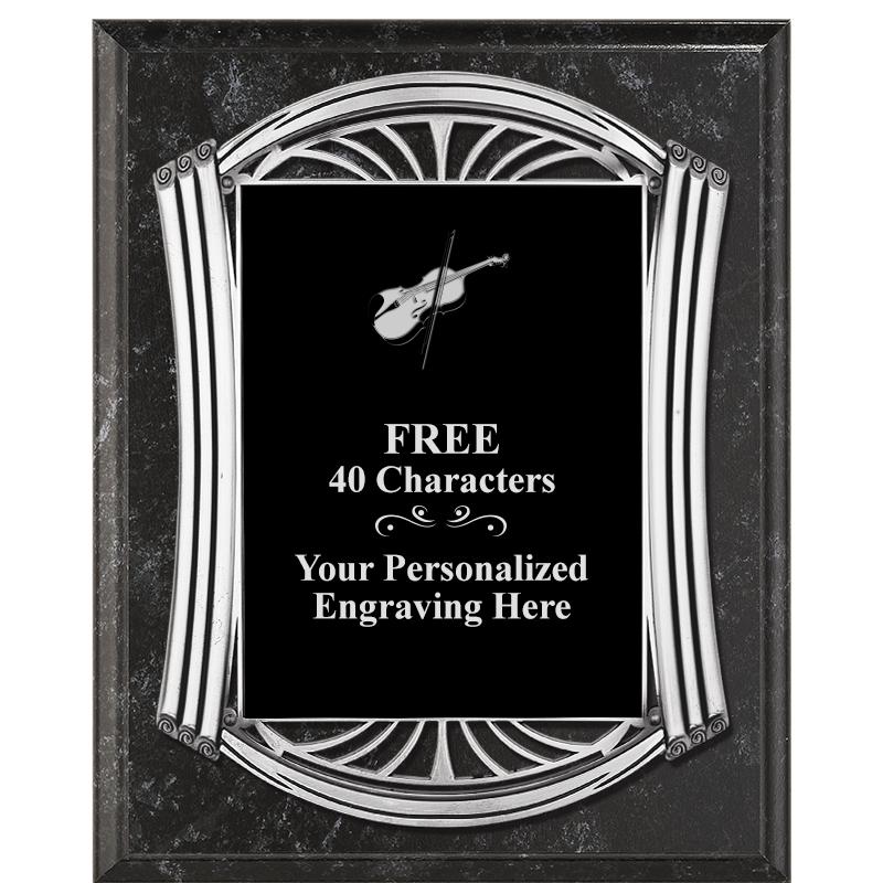 10.5X13 ROMAN BK MRBL W SLV PQ