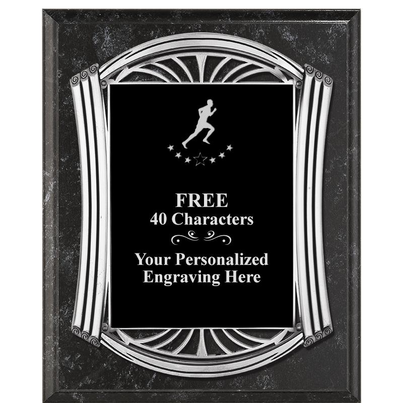 10.5X13 ROMAN BK MRBL W SLV PQ