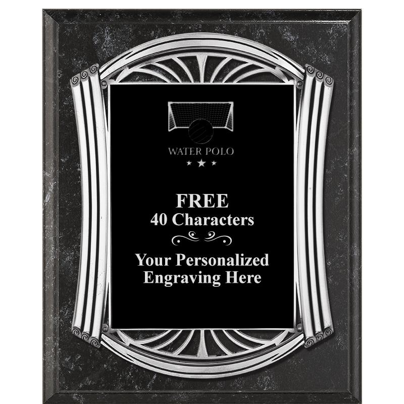 10.5X13 ROMAN BK MRBL W SLV PQ