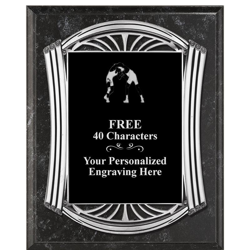 10.5X13 ROMAN BK MRBL W SLV PQ