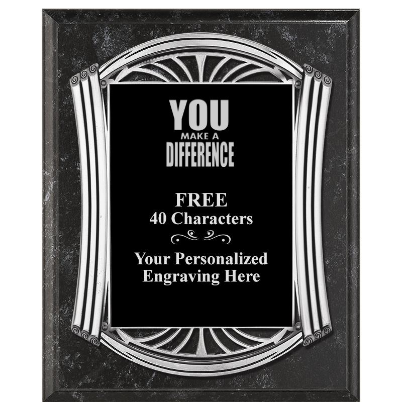 10.5X13 ROMAN BK MRBL W SLV PQ