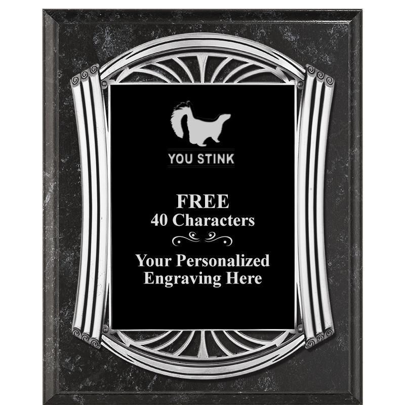 10.5X13 ROMAN BK MRBL W SLV PQ