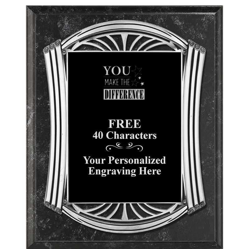 10.5X13 ROMAN BK MRBL W SLV PQ