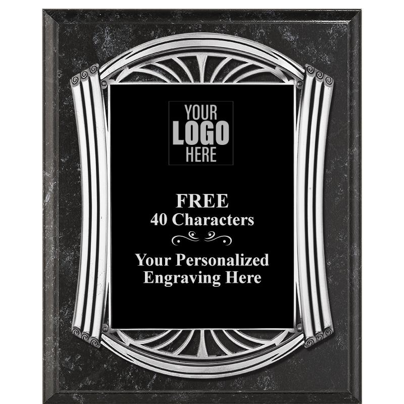 10.5X13 ROMAN BK MRBL W SLV PQ