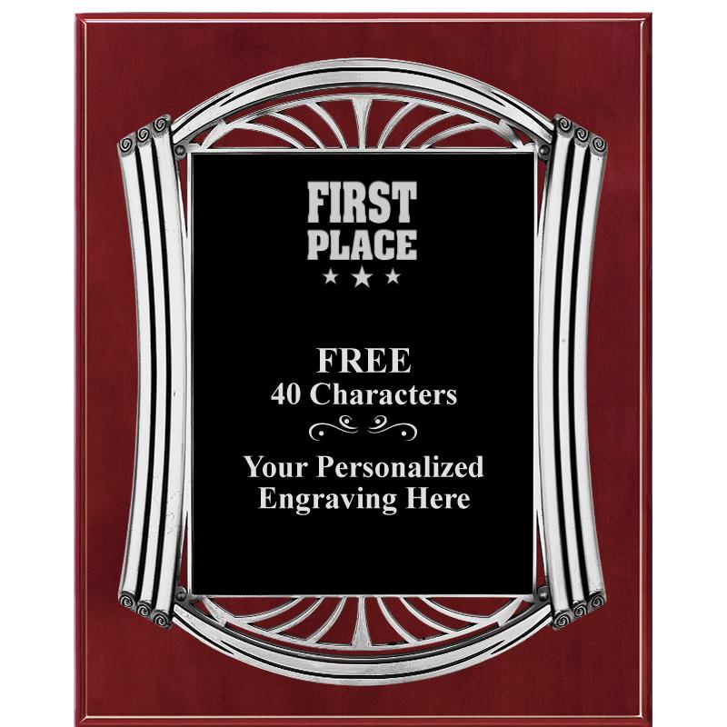 10.5X13 ROMAN CHERRY W SLV PLQ