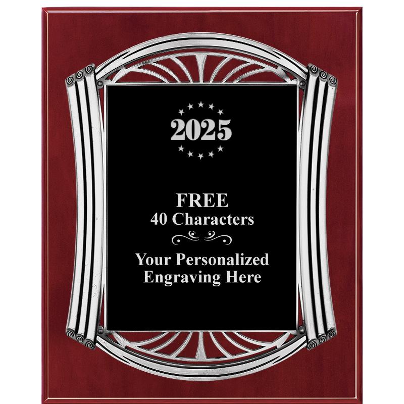 10.5X13 ROMAN CHERRY W SLV PLQ