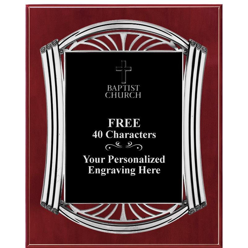 10.5X13 ROMAN CHERRY W SLV PLQ