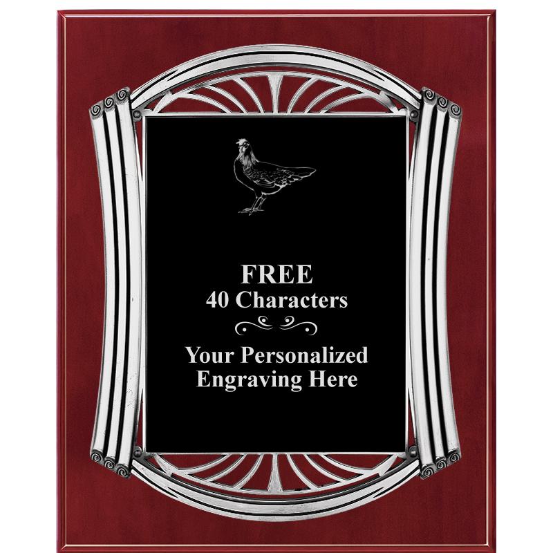 10.5X13 ROMAN CHERRY W SLV PLQ