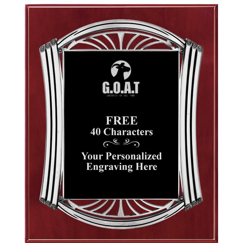 10.5X13 ROMAN CHERRY W SLV PLQ