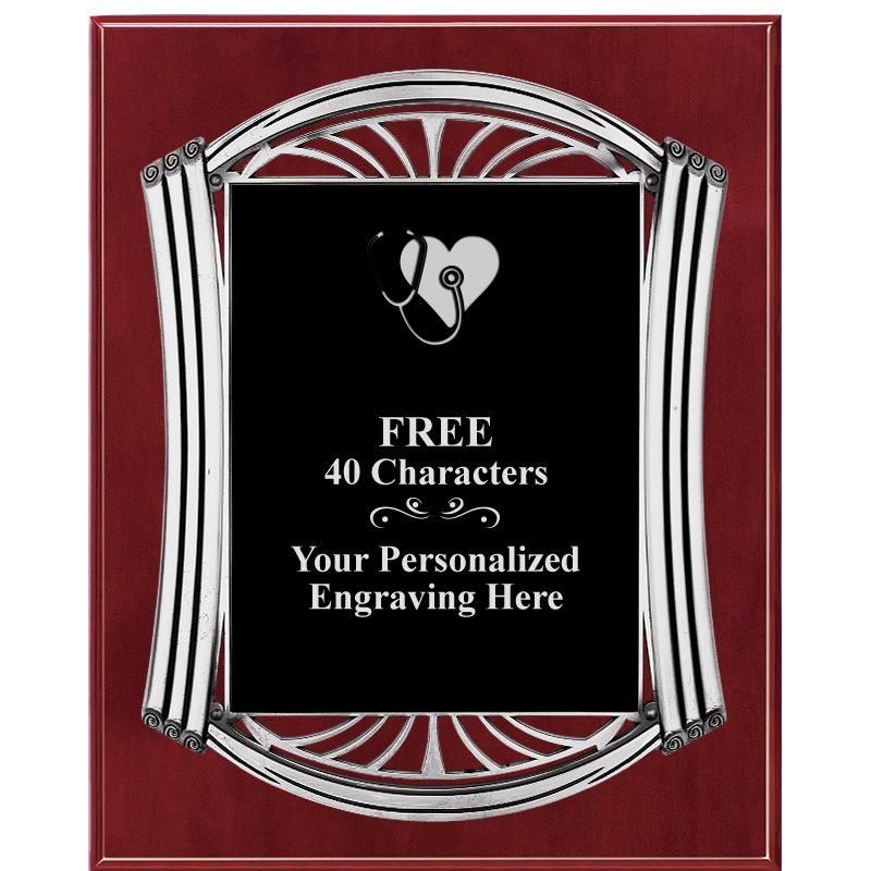 10.5X13 ROMAN CHERRY W SLV PLQ