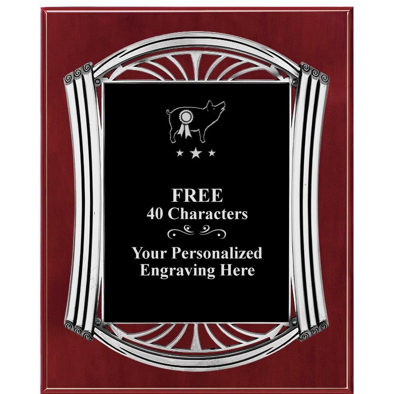 10.5X13 ROMAN CHERRY W SLV PLQ