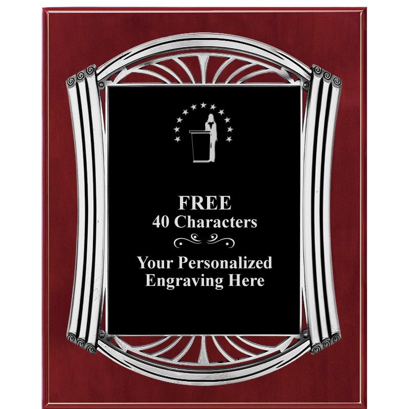 10.5X13 ROMAN CHERRY W SLV PLQ