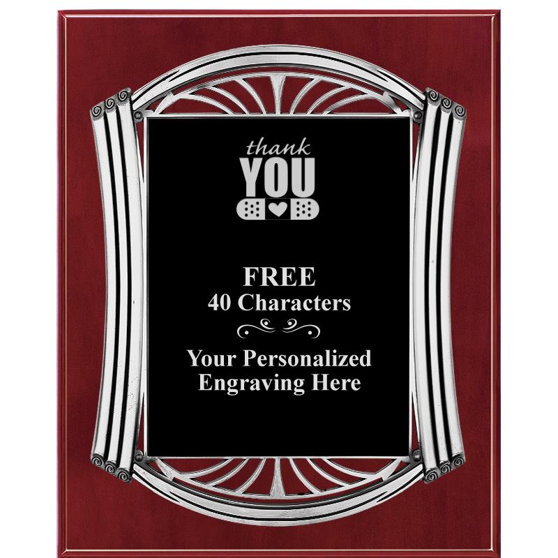 10.5X13 ROMAN CHERRY W SLV PLQ