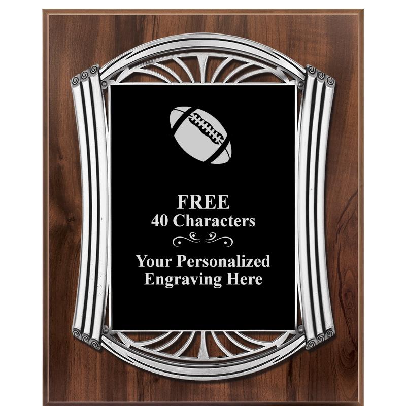 10.5X13 ROMAN WOOD W SLV PLQ