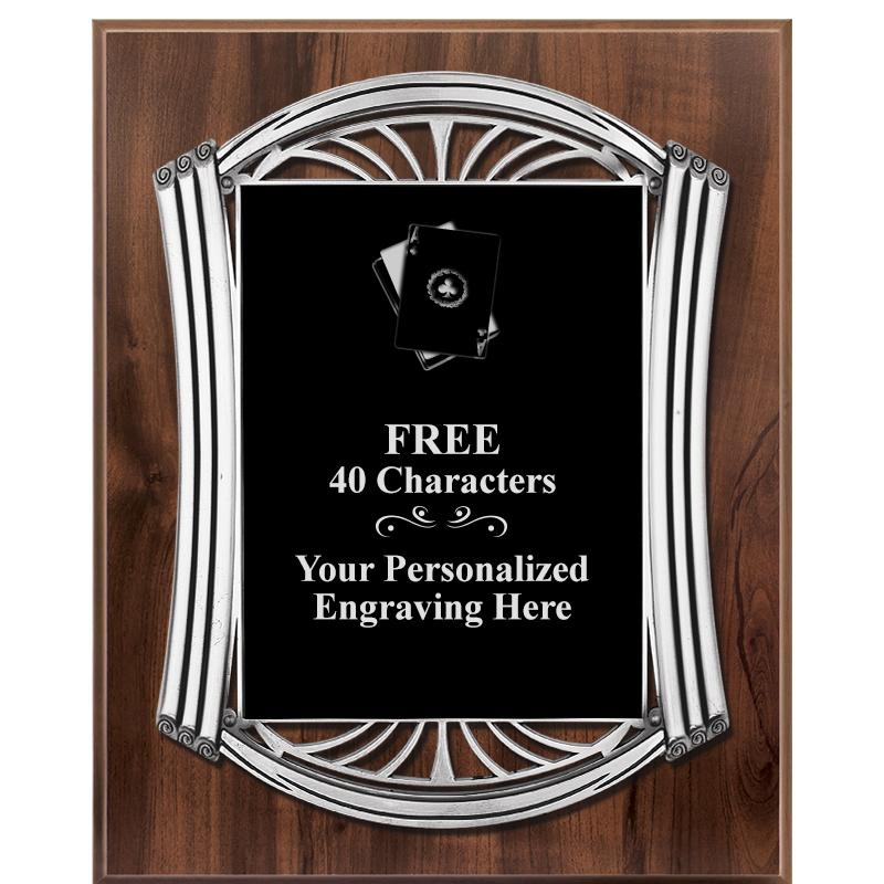 10.5X13 ROMAN WOOD W SLV PLQ