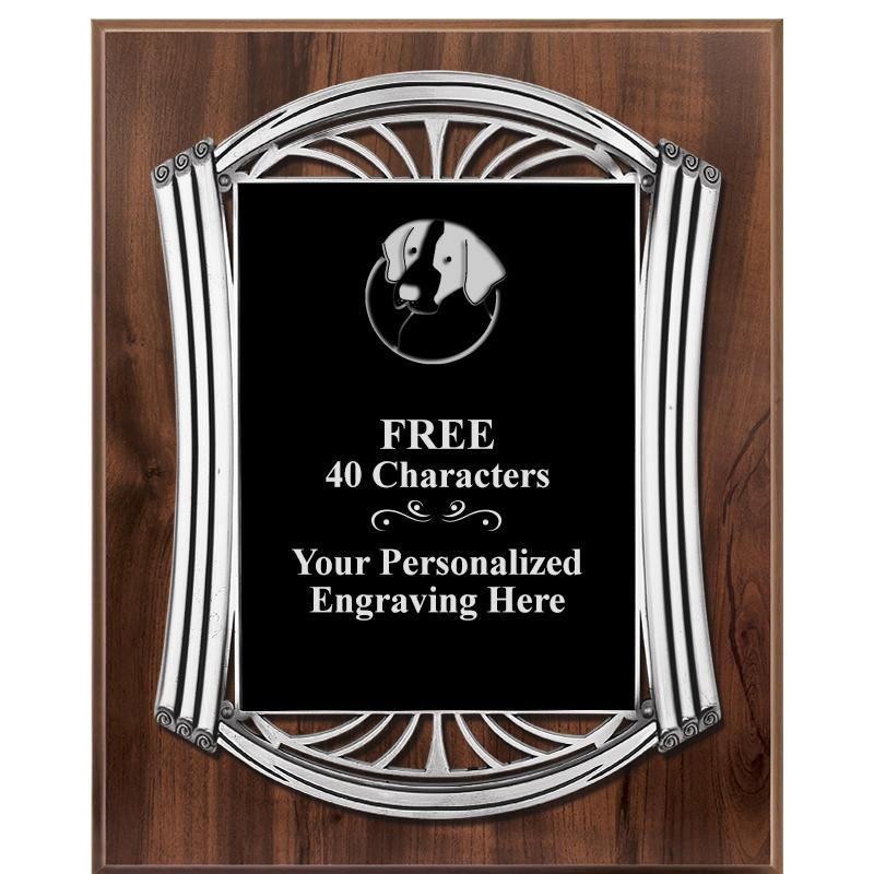 10.5X13 ROMAN WOOD W SLV PLQ