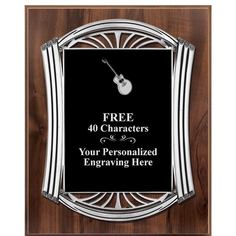 10.5X13 ROMAN WOOD W SLV PLQ