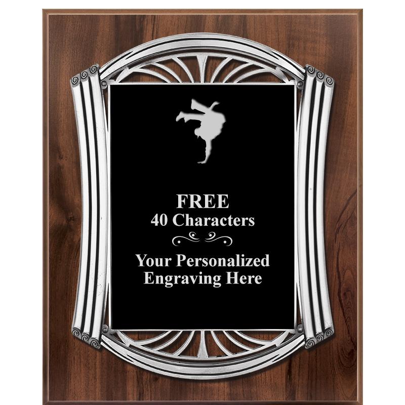 10.5X13 ROMAN WOOD W SLV PLQ