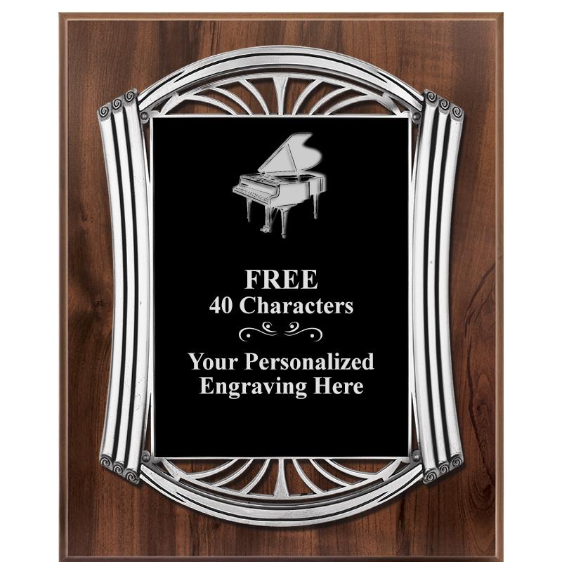 10.5X13 ROMAN WOOD W SLV PLQ