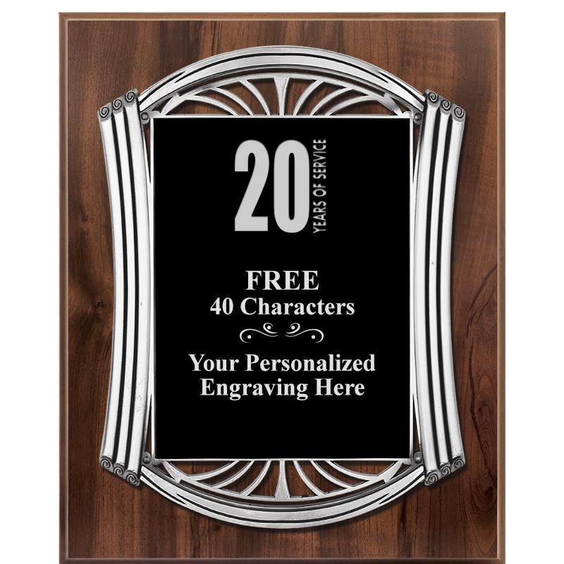 10.5X13 ROMAN WOOD W SLV PLQ