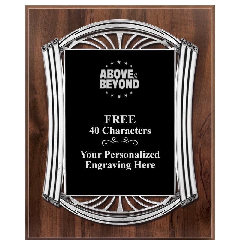 10.5X13 ROMAN WOOD W SLV PLQ