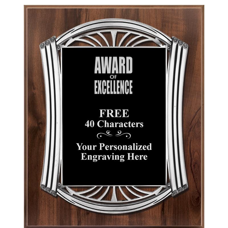 10.5X13 ROMAN WOOD W SLV PLQ