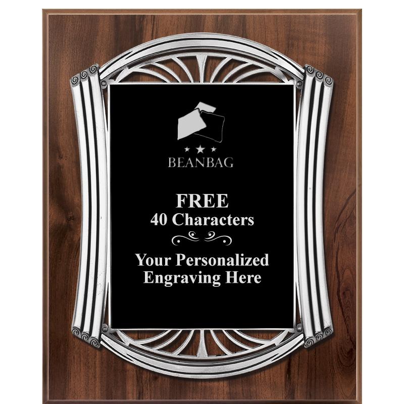 10.5X13 ROMAN WOOD W SLV PLQ