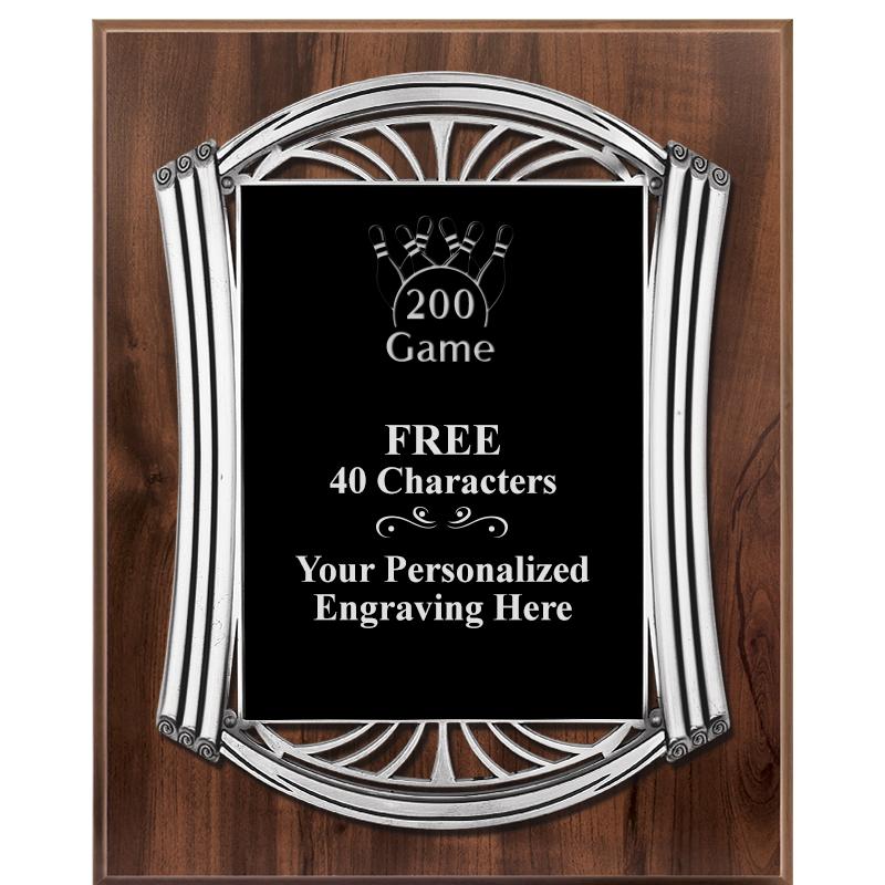 10.5X13 ROMAN WOOD W SLV PLQ