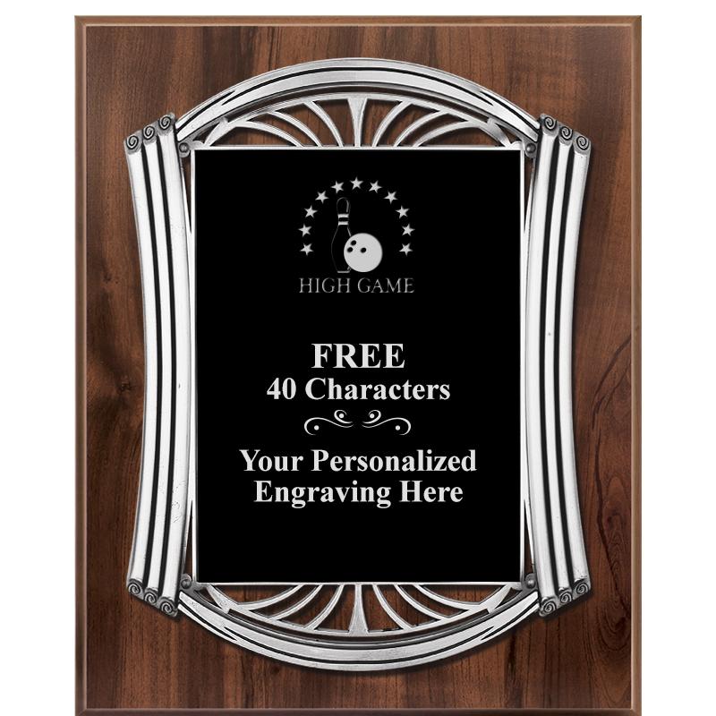 10.5X13 ROMAN WOOD W SLV PLQ