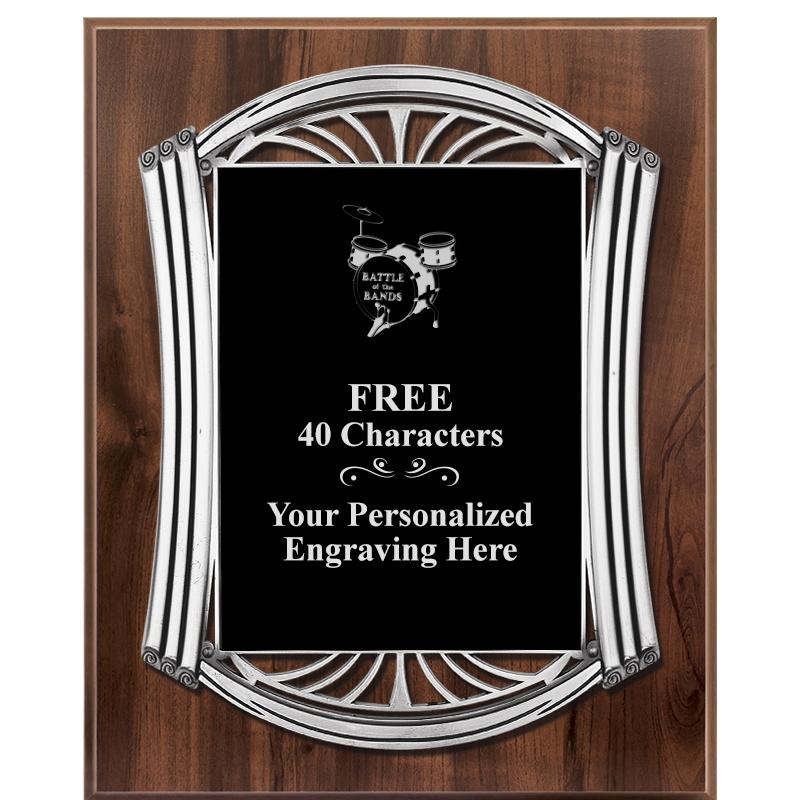 10.5X13 ROMAN WOOD W SLV PLQ