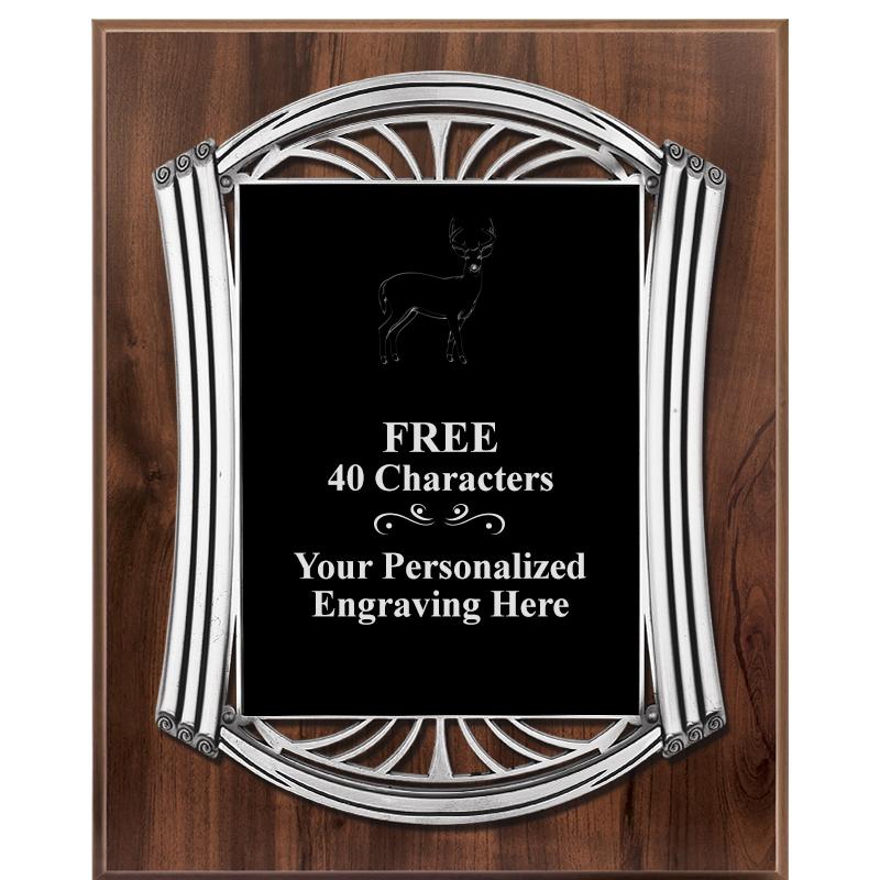 10.5X13 ROMAN WOOD W SLV PLQ