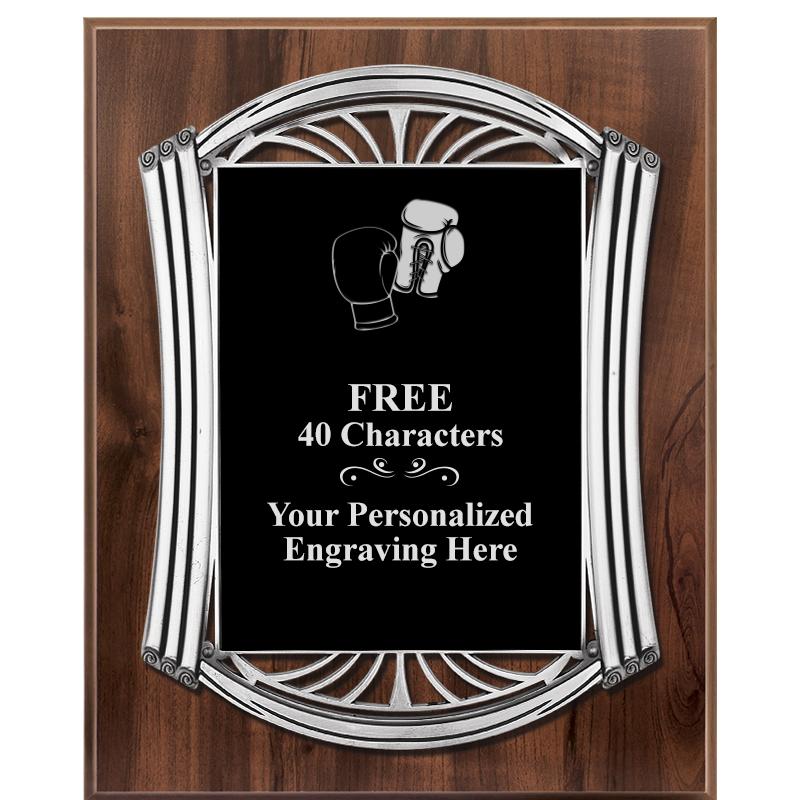 10.5X13 ROMAN WOOD W SLV PLQ