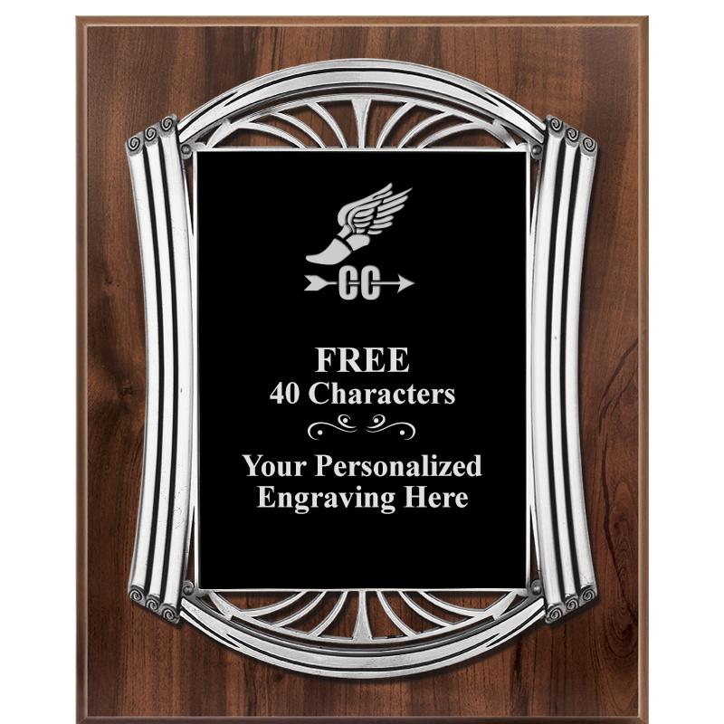 10.5X13 ROMAN WOOD W SLV PLQ