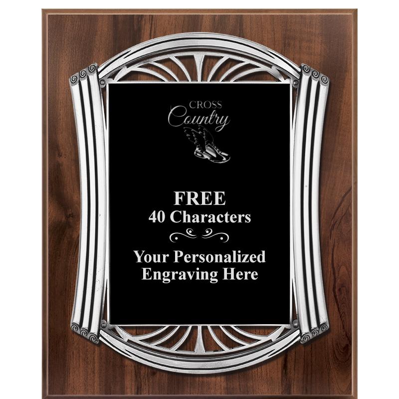 10.5X13 ROMAN WOOD W SLV PLQ