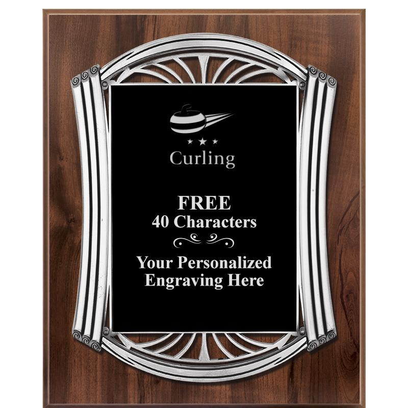 10.5X13 ROMAN WOOD W SLV PLQ