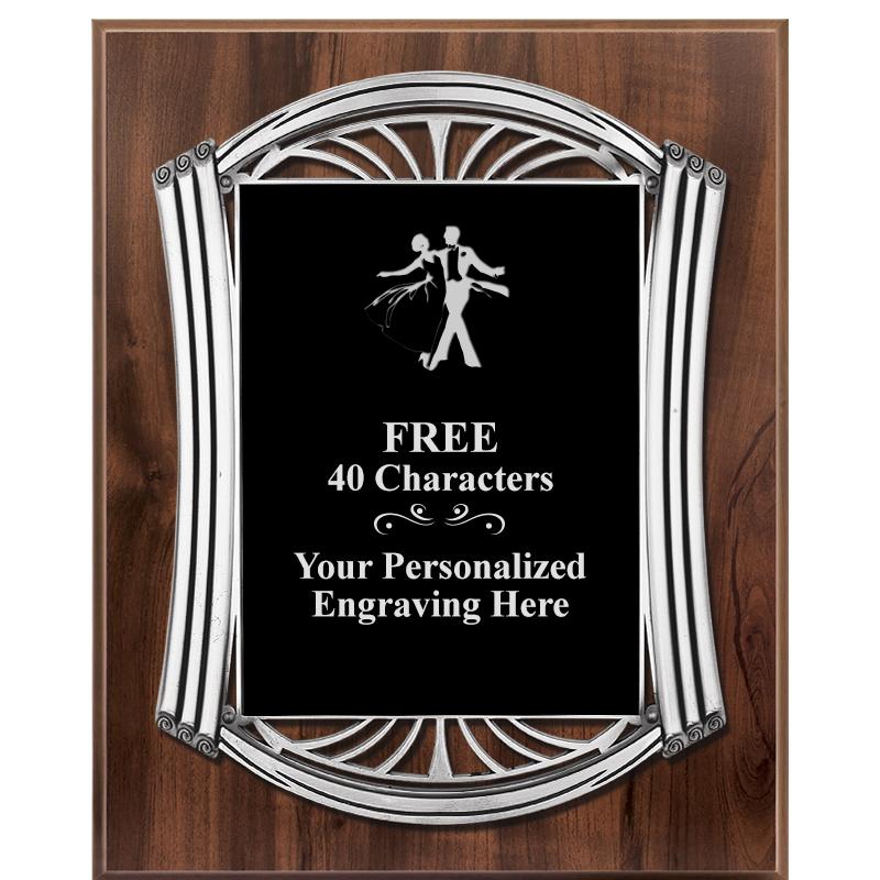 10.5X13 ROMAN WOOD W SLV PLQ