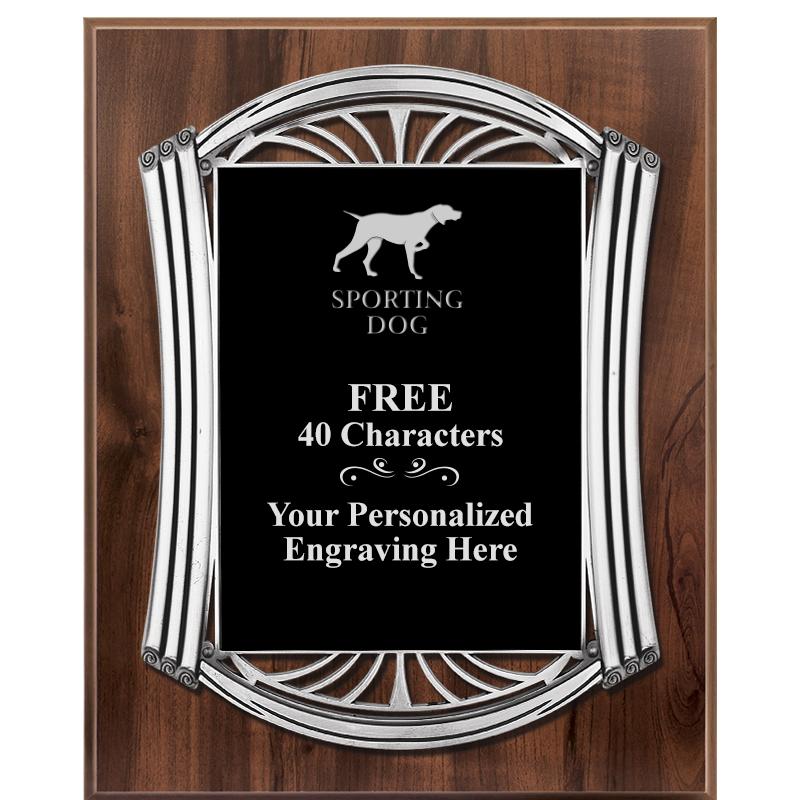 10.5X13 ROMAN WOOD W SLV PLQ