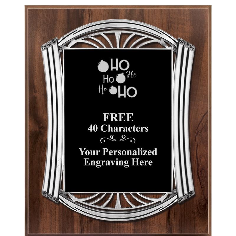 10.5X13 ROMAN WOOD W SLV PLQ