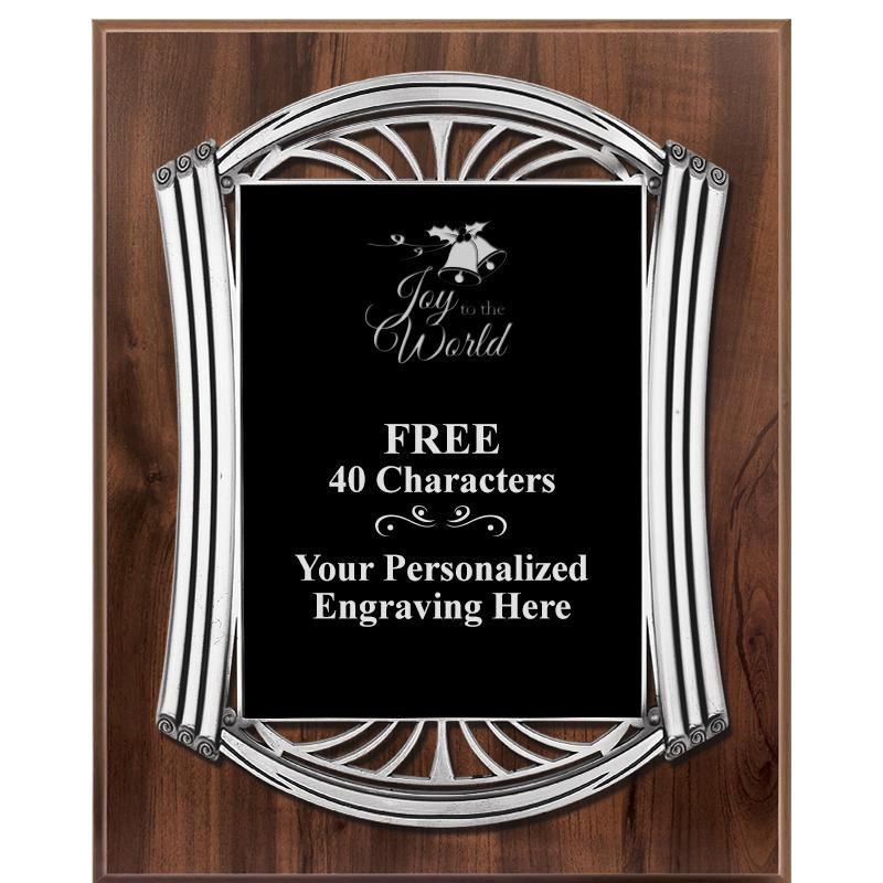 10.5X13 ROMAN WOOD W SLV PLQ