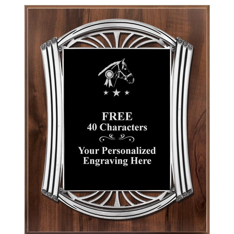 10.5X13 ROMAN WOOD W SLV PLQ