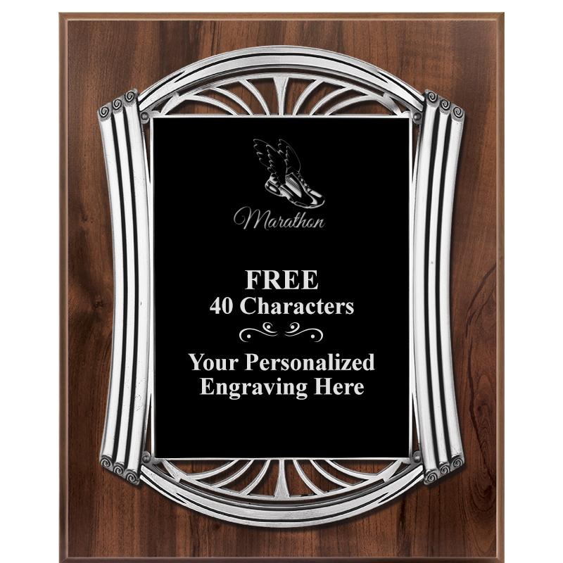 10.5X13 ROMAN WOOD W SLV PLQ