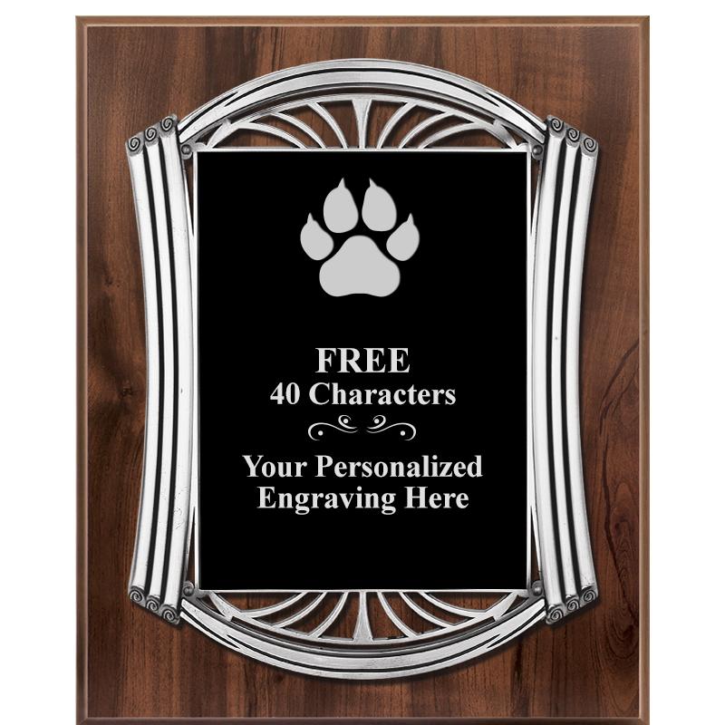 10.5X13 ROMAN WOOD W SLV PLQ