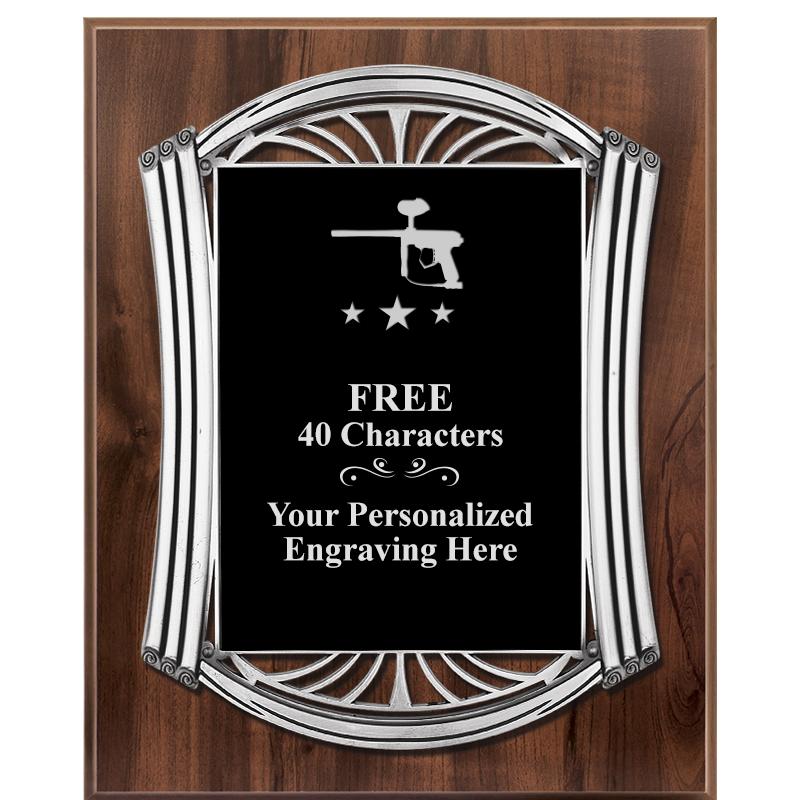 10.5X13 ROMAN WOOD W SLV PLQ